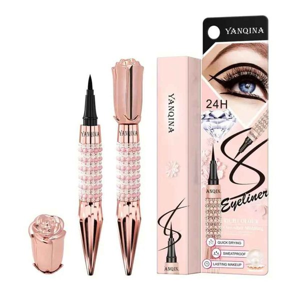 Other - Black Liquid Eyeliner Pen With Rhinestone Bronzing
